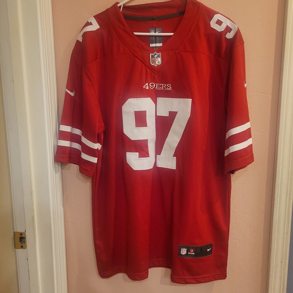 Nike NFL On Field Red 49ers #97 Nick Bosa Jersey Size L Stiched Embroidered